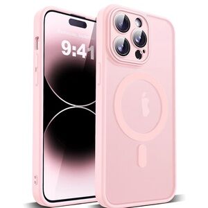 Pink iPhone 14 Pro Case with Camera Lens Protectors